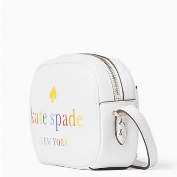 Authentic Kate Spade pebbled leather 🌈logo zip crossbody - Picture 8 of 16